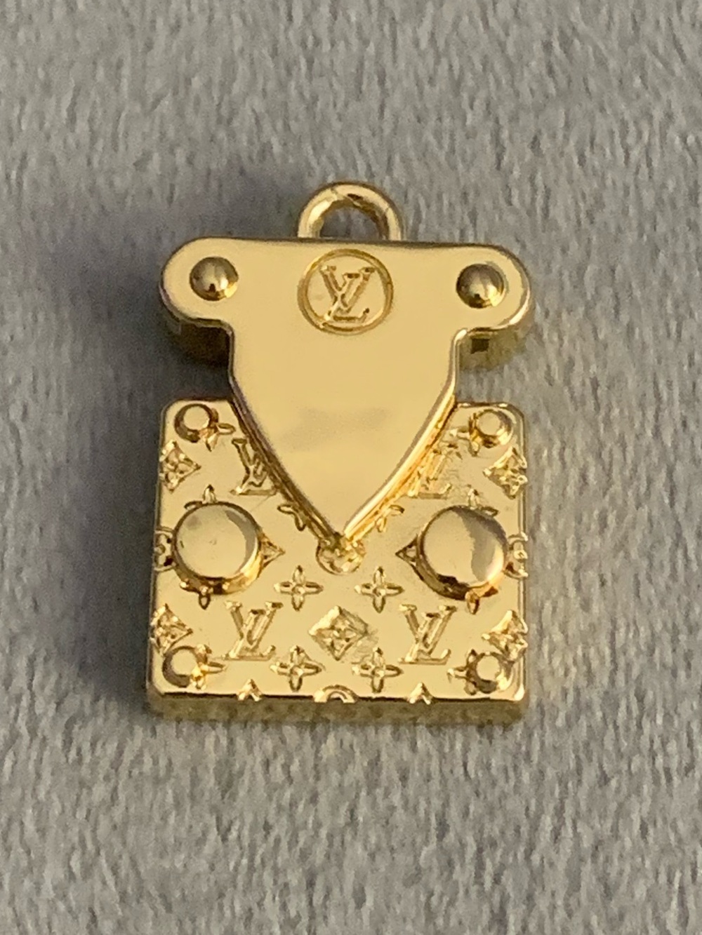 Chic Upcycled Gold Tone Perfume Bottle Charm